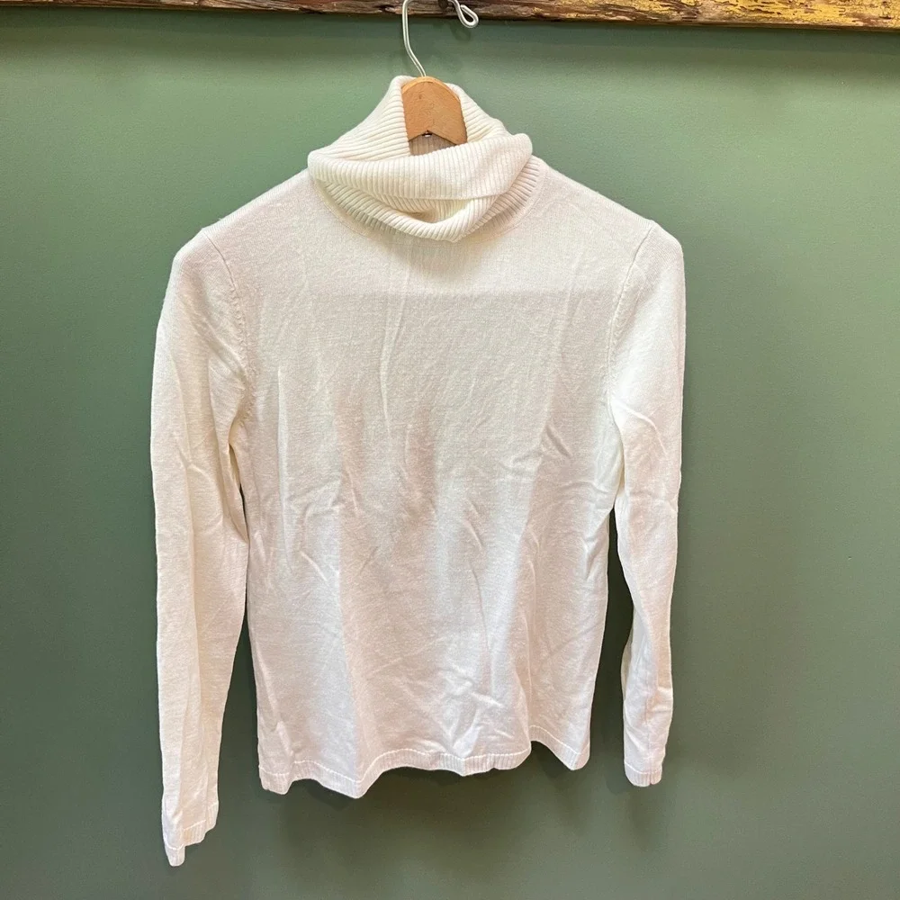 Pendleton Woolen Mills Women's Cream Turtleneck Sweater Size S Long Sleeve